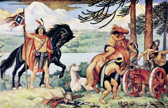 Lautaro, o maior general mapuche, que introduziu o uso do cavalo e técnicas militares modernas entre seu povo